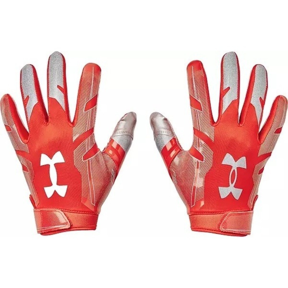 UNDER ARMOUR Football UA F8 Receiver Gloves Orange Men's Sz L *NEW* 1368851-860
